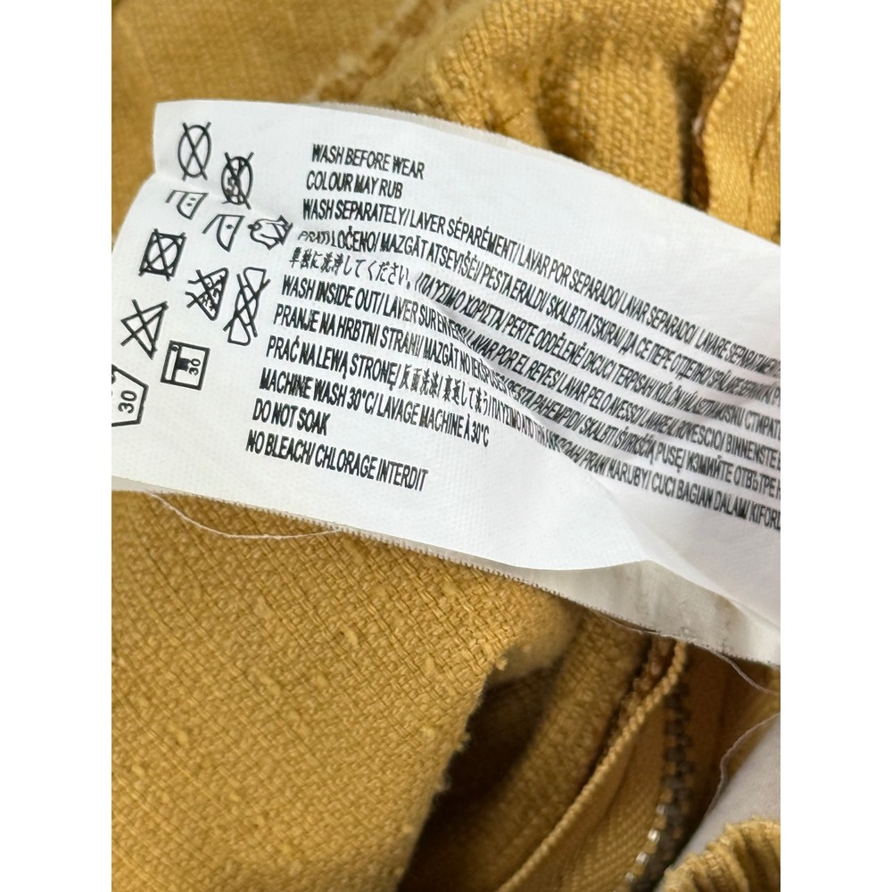 Some Days Lovin Rising Sun Mustard Yellow Corduroy Lace Up Shorts Womens Small - Picture 8 of 9